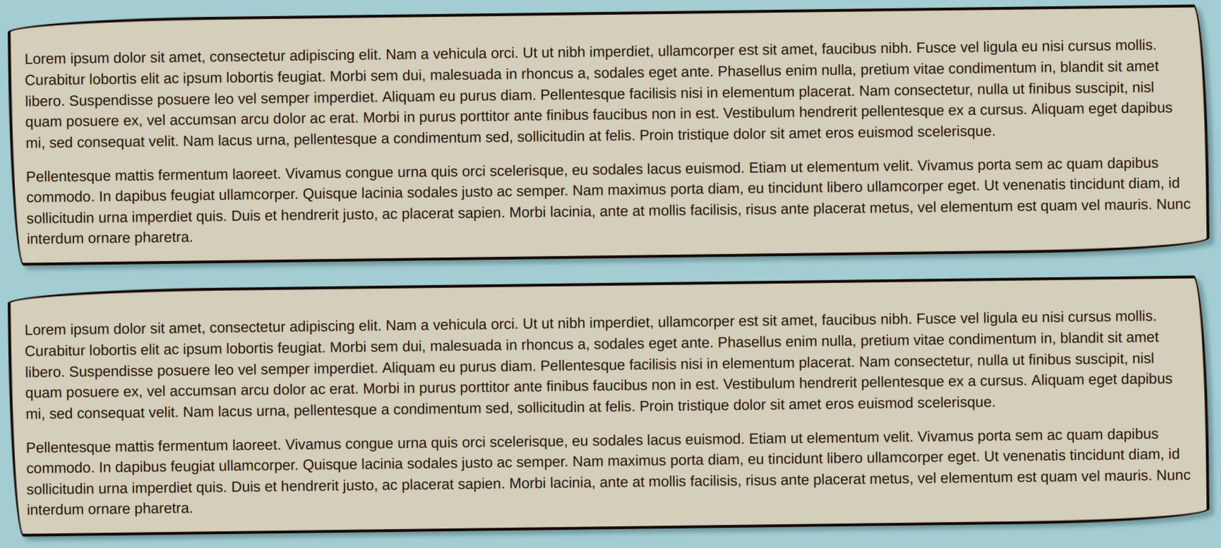 screenshot of a website textbox that is slightly tilted. The box being tilted makes the text tilted as well.