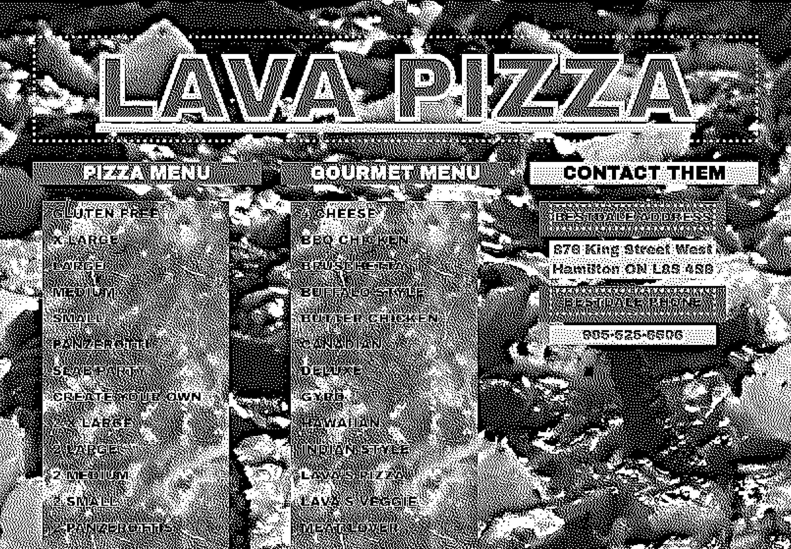 Screenshot of an old simple website I made for ordering pizza.